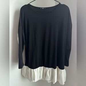 SHEIN Black and White Long Sleeve Top